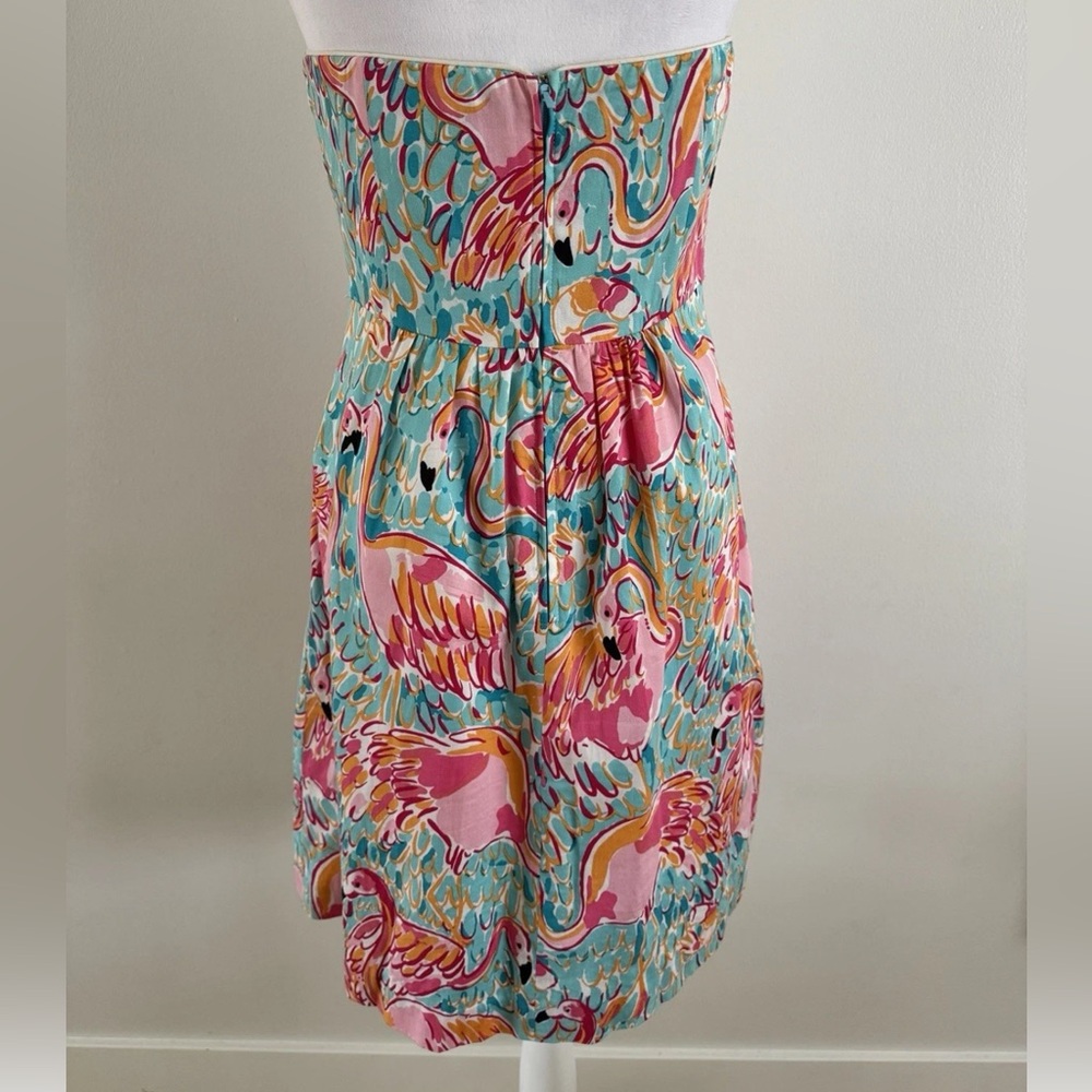 Lilly Pulitzer Wyatt Peel And Eat Dress Flamingo Print Size 6 - Picture 4 of 8
